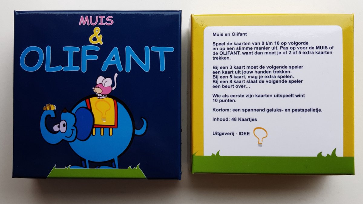 Muis & Olifant [kaartspel] - [geluk] - [pesten] - [IDEE] - [cijfers] - [muis] - [olifant] - [spel] - [kort-spelletje] - [omhoog] - [uitgeverij-idee]